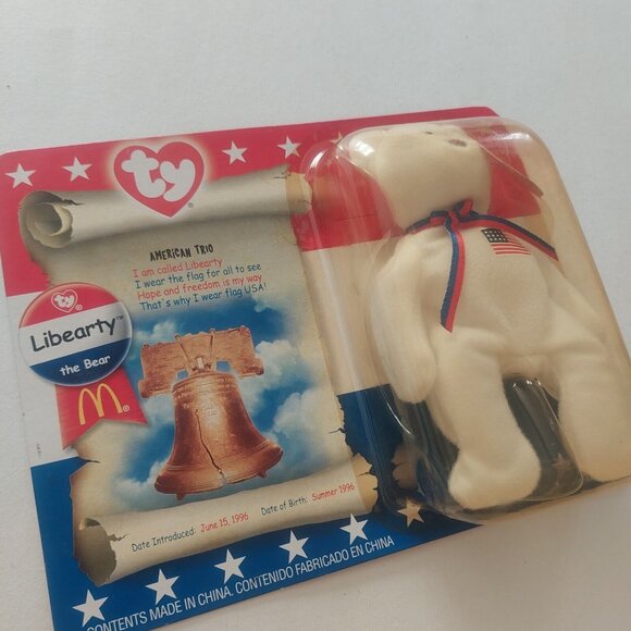 Ty McDonald's Teenie Beanie American Trio Libearty Lefty Righty LOT Of 3 New - Picture 2 of 12